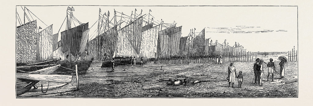 Detail of The Ceylon Pearl Fishery, Boats Preparing to Start by Anonymous