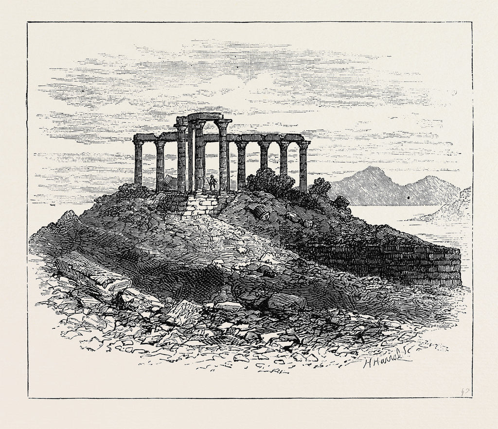 Detail of Temple of Minerva, Cape Colonna, Scene of Falconer's Shipwreck, Greece by Anonymous