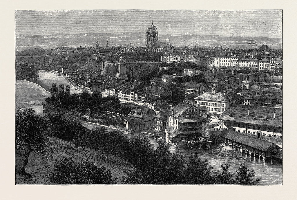Detail of An Autumn Tour in Switzerland: General View of Bern by Anonymous