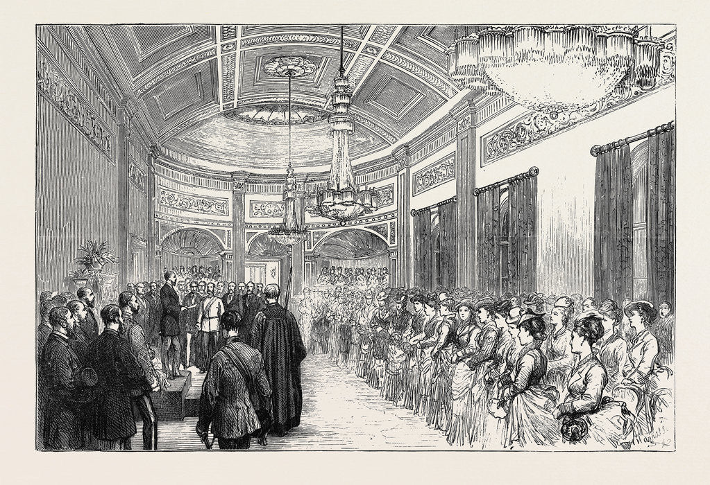 Detail of H.R.H. The Duke of Edinburgh at Liverpool: Reception by the Mayor and Corporation in the Town Hall by Anonymous