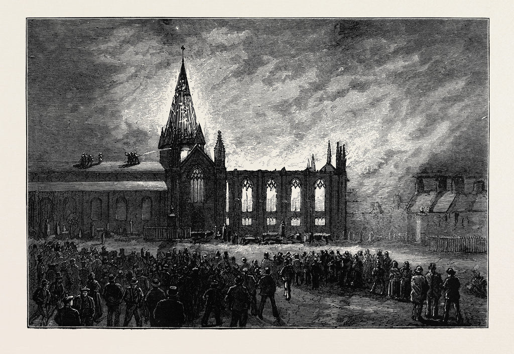 Detail of The Great Fire at Aberdeen, Destruction of the East Church, October 17, 1874 by Anonymous