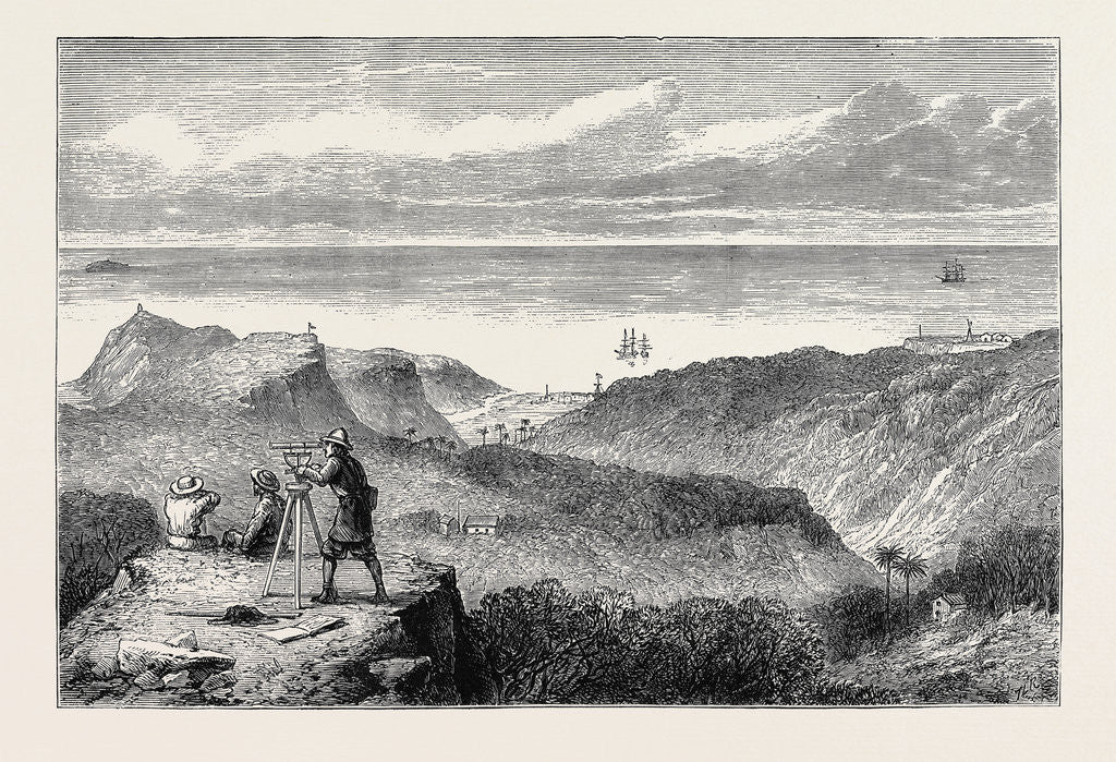 Detail of The Coming Transit of Venus, the Triangulation of the Island of Rodriguez by Anonymous