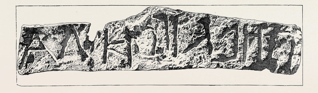 Detail of Palestine Exploration, Boundary Stone of Gezer Found by M. Clement Ganneau by Anonymous
