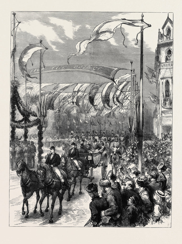 Detail of The Prince and Princess of Wales at Birmingham, the Procession Passing Down Great Hampton Street, November 14, 1874 by Anonymous