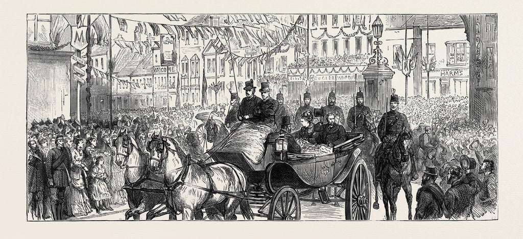 Detail of The Duke and Duchess of Edinburgh at Ashford: The Procession Passing the Saracen's Head, December 5, 1874 by Anonymous