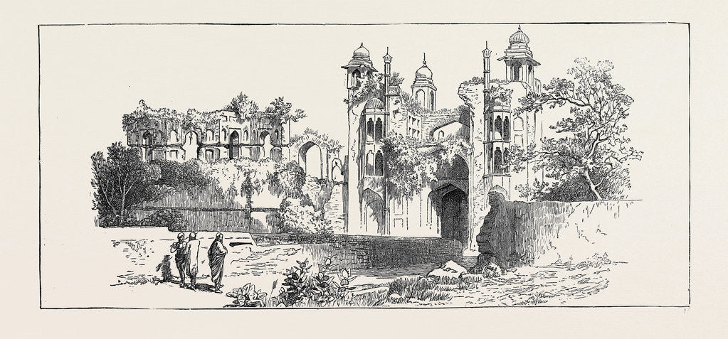 Detail of Sketches of Ancient Buildings at Dacca, Bengal: Ruined Gateway by Anonymous