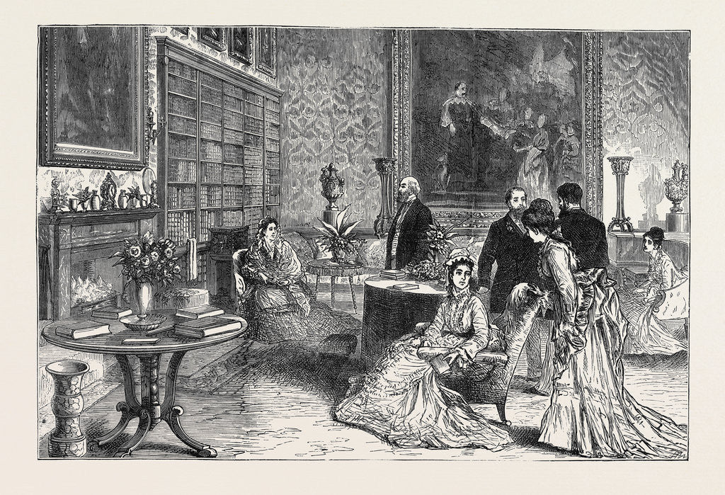 Detail of Panshanger, Hertfordshire, the Seat of Earl Cowper, Recently Visited by the Prince and Princess of Wales: The Library by Anonymous