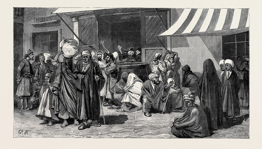Detail of After the Burning of Alexandria: Starving Arabs and Jews Seeking Food by Anonymous