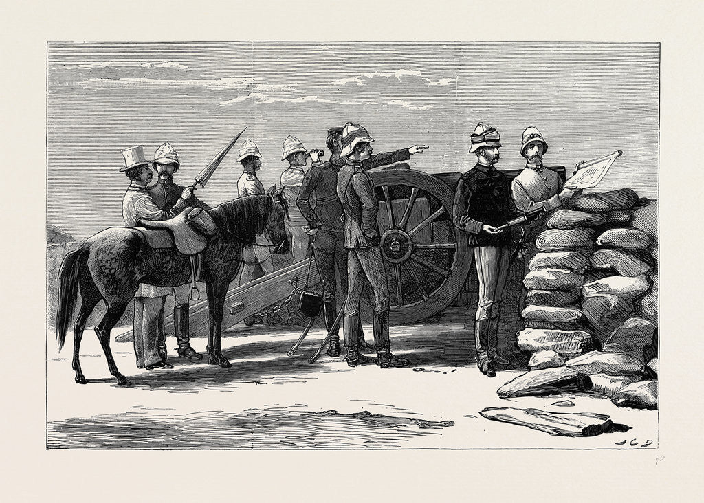 Detail of Major-General H.R.H. The Duke of Connaught Viewing Arabi's Position from the Forty-Pound Battery at Ramleh by Anonymous