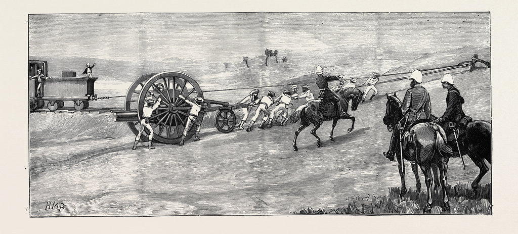 Detail of Blue-Jackets from H.M.S. Inconstant Hauling Into Position at Ramleh a 7-Ton Gun on a Sling Waggon by Anonymous