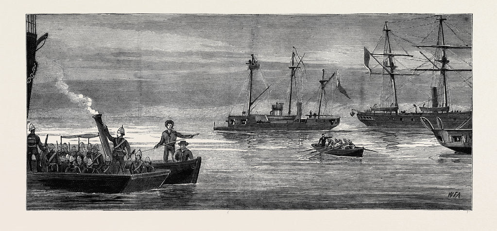 Detail of Marines Landing from the Rhosina in a Lighter at Ismailia by Anonymous