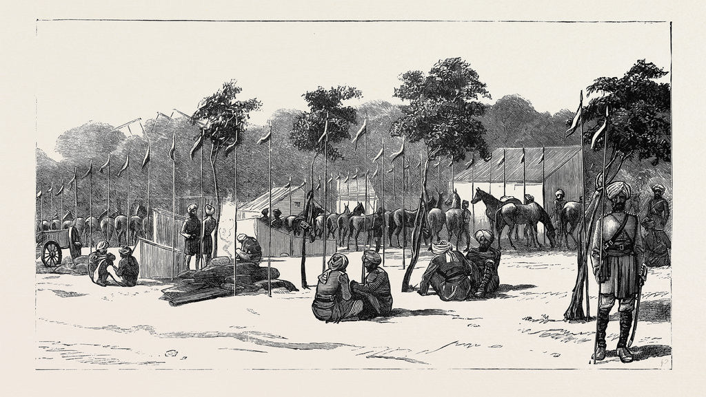 Detail of Camp of the Thirteenth Bengal Lancers Beside the Quay Mehemet Ali, Ismailia by Anonymous