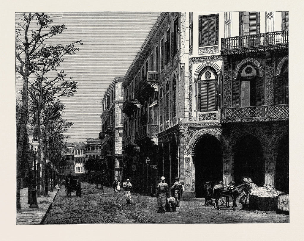 Detail of The British Occupation of Cairo: Rue De L'Hotel Shepheard, Egypt by Anonymous