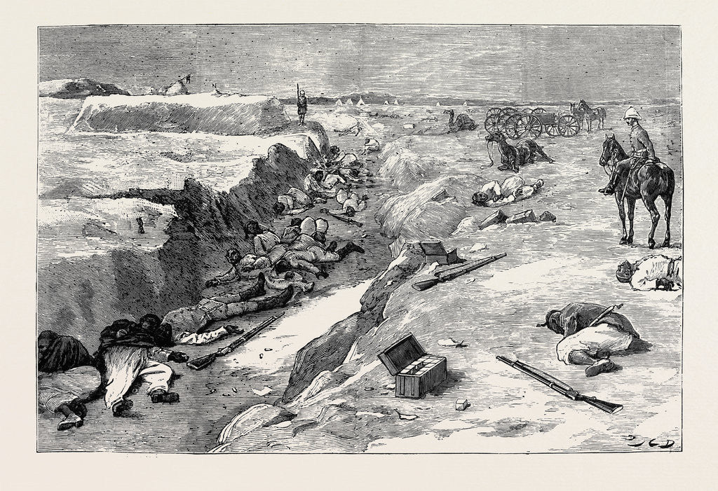 Detail of The War in Egypt, The Storming of Tel-El-Kebir, September 13: Cold Steel, a Trench at Tel-El-Kebir: In the Grand Redoubt after the Assault by General Alison's Brigade by Anonymous