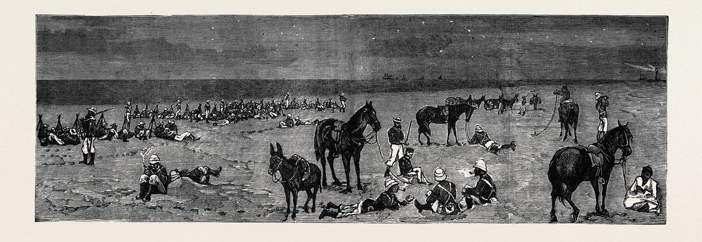 Detail of A Force of 150 Blue Jackets Awaiting Daylight to Attack Fort Ghemileh, 4.30 A.M., September 21 by Anonymous