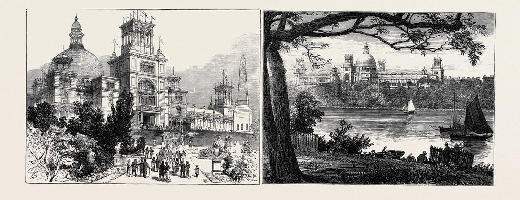 Detail of The Sydney Exhibition Building, Destroyed by Fire, September 22: The Exhibition Building and the Garden; General View of the Exhibition Building and Grounds by Anonymous