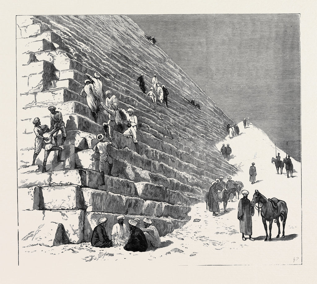 Detail of The Recent Campaign in Egypt: The Duke of Connaught Ascending the Pyramid of Cheops, Cairo by Anonymous