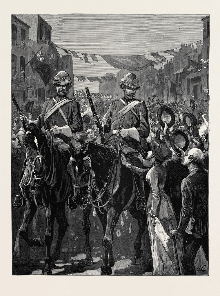 Detail of The Royal Horse Guards (Blue) on Their Way to the Albany Street Barracks by Anonymous