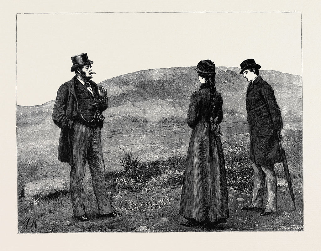 Detail of Kit, a Memory; As They Drew Near to the Hut a Man in Broadcloth Emerged from It, Smoking a Cigar by Anonymous