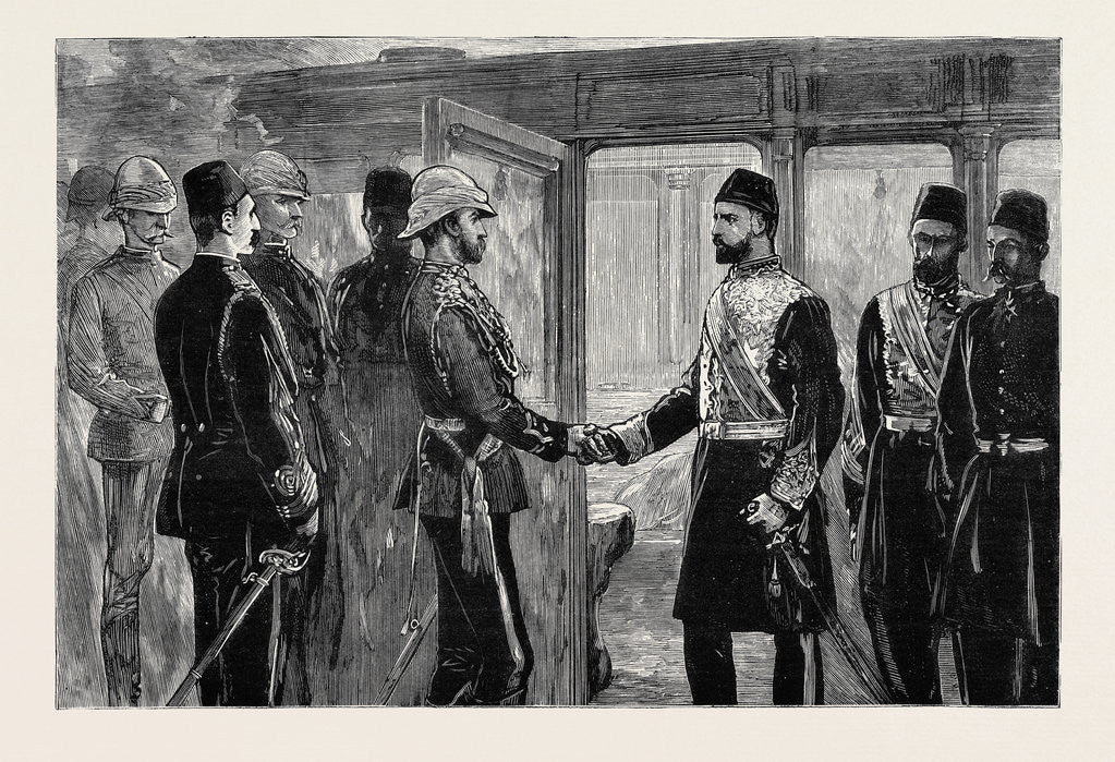 Detail of The Return of the Duke of Connaught, the Khedive Taking Leave of His Royal Highness at the Cairo Railway Station, Egypt by Anonymous