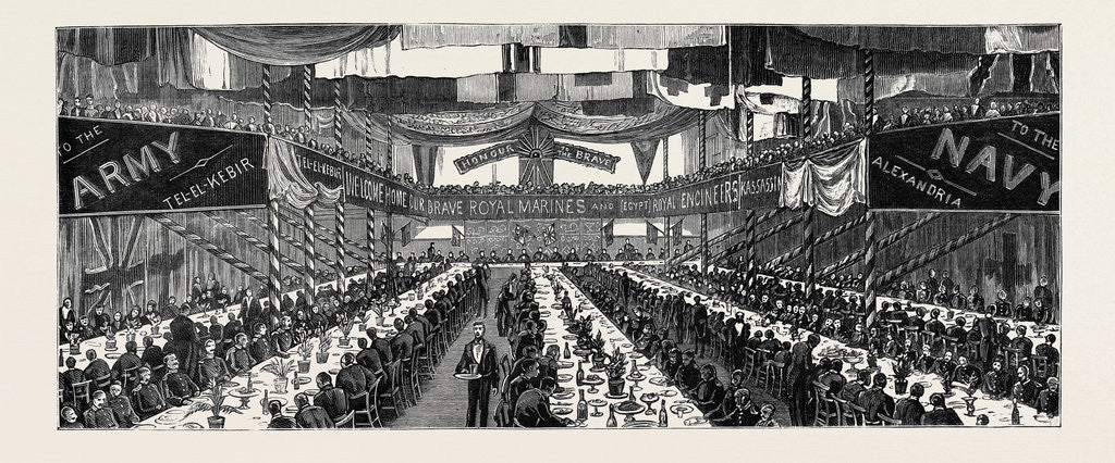 Detail of The Return of the Soldiers and Sailors from Egypt: Banquet to the Royal Marines at Chatham by Anonymous