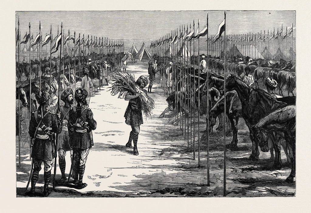 Detail of With the Indian Contingent in Egypt: A Camp of the Thirteenth Bengal Lancers by Anonymous