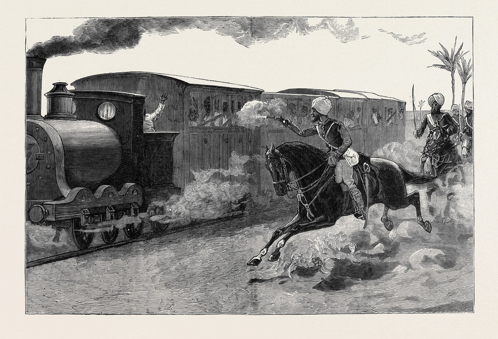 Detail of With the Indian Contingent in Egypt: The Bengal Cavalry Capturing Retreating Trains after the Battle of Tel-El-Kebir, September 13 by Anonymous