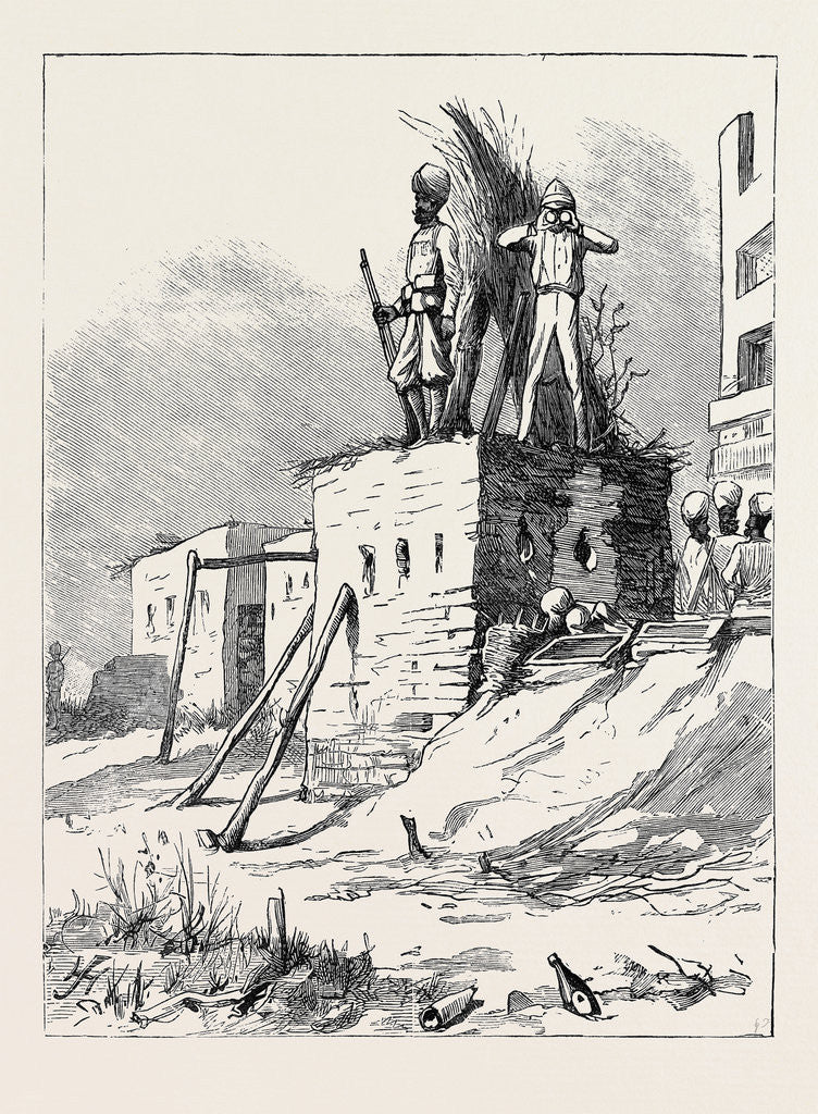 Detail of With the Indian Contingent in Egypt: An Outpost by Anonymous