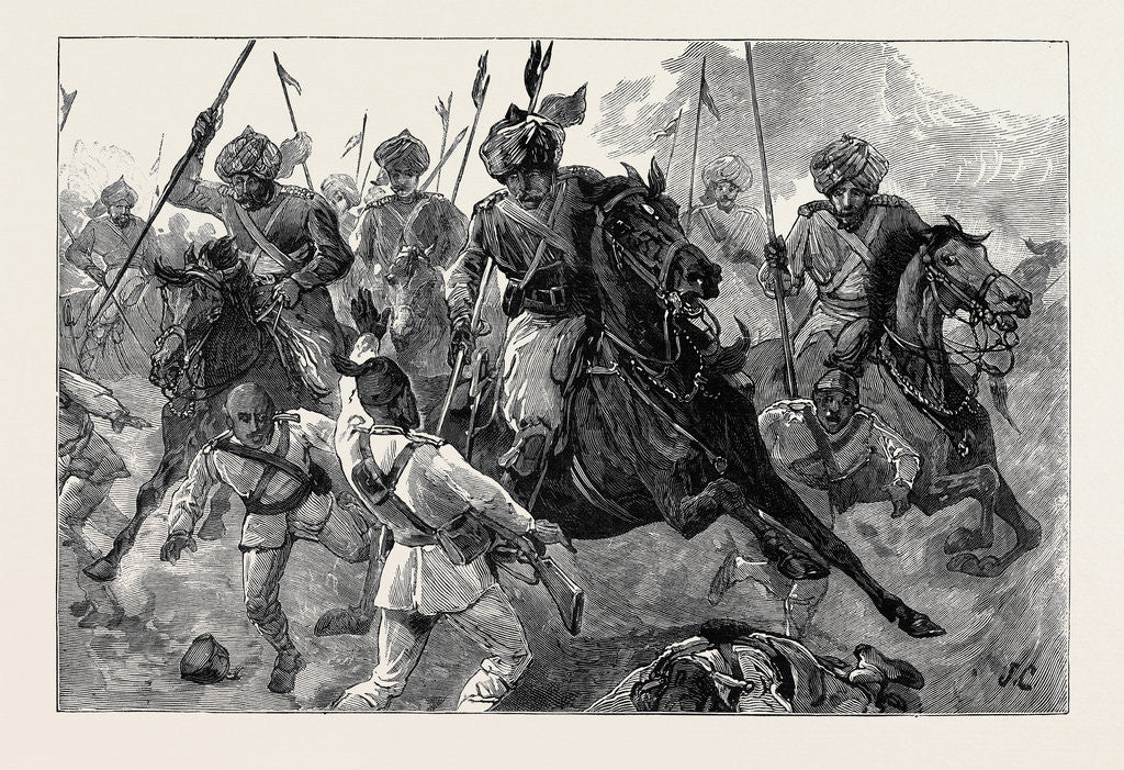 Detail of With the Indian Contingent in Egypt: Bengal Lancers Pursuing the Flying Enemy after the Battle of Tel-El-Kebir, September 13 by Anonymous