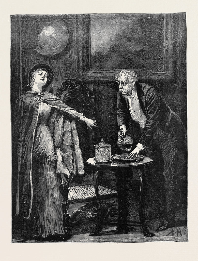 Detail of Kit, a Memory; the Wine Was Brought, and Mr. Braithwaite Held It Out to Her by Anonymous