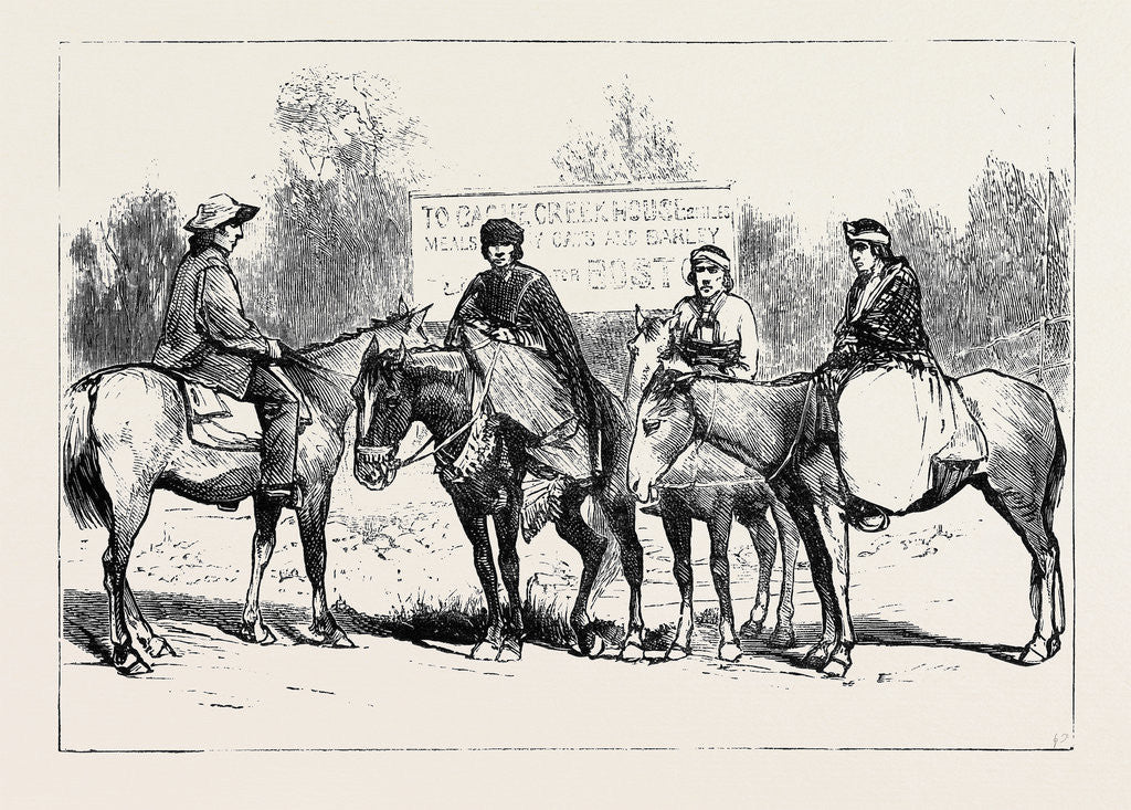Detail of A Riding Party in British Columbia by Anonymous