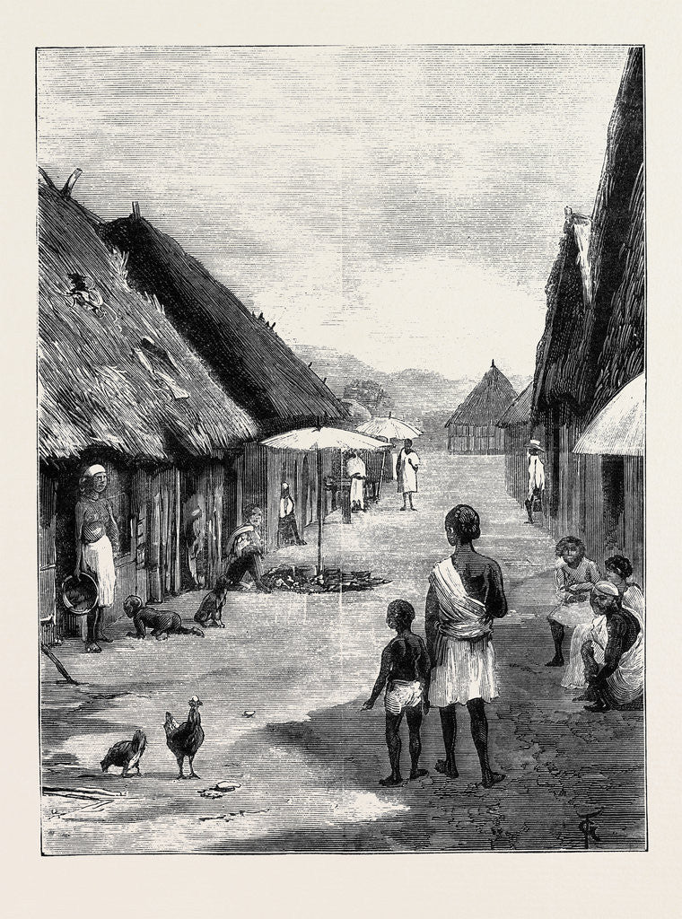 Detail of A Native Village on the Way from Tamatave to Antananarivo, Madagascar by Anonymous