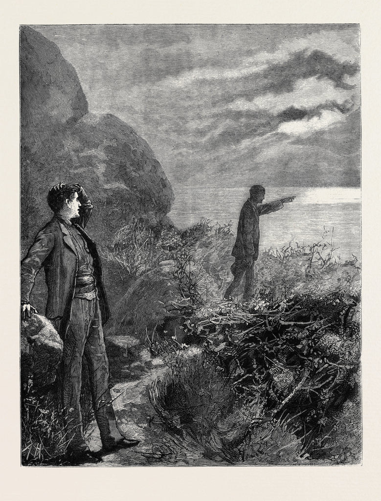 Detail of Kit, a Memory; the Speaker Pointed to the Horizon, and Mark's Eyes Mechanically Followed the Direction Indicated. by Anonymous