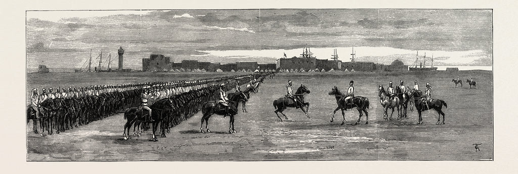 Detail of The Rebellion in the Soudan Review of Troops by Baker Pasha at Suakim on Christmas-Day 1883 by Anonymous