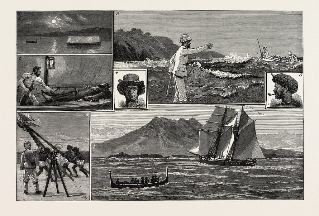 Detail of A Surveying Cruise Among the Solomon Islands by Anonymous