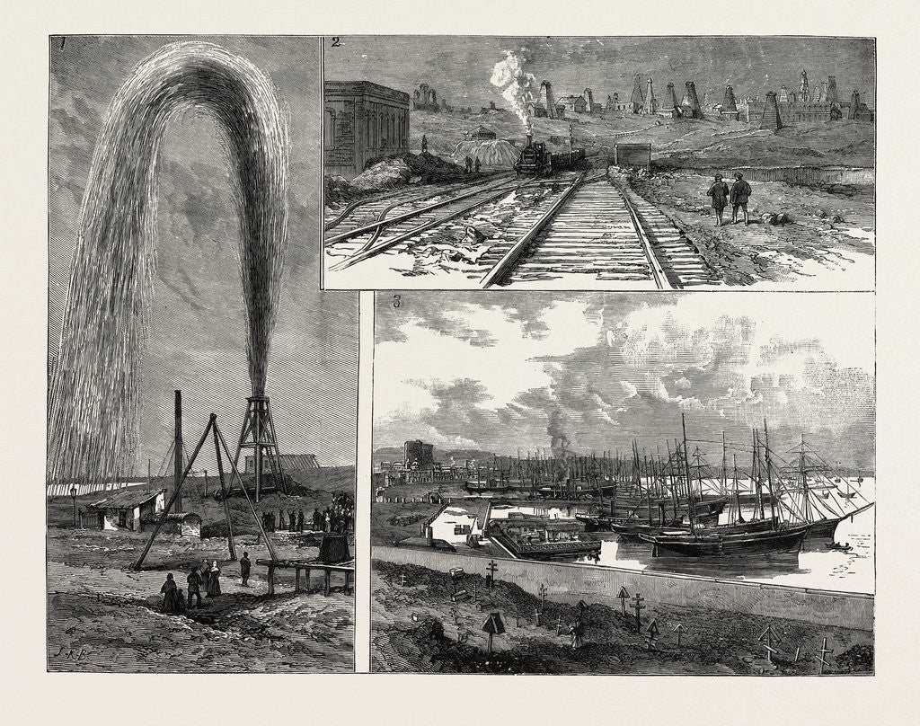 Detail of The Petroleum Wells of Baku on the Caspian Sea by Anonymous