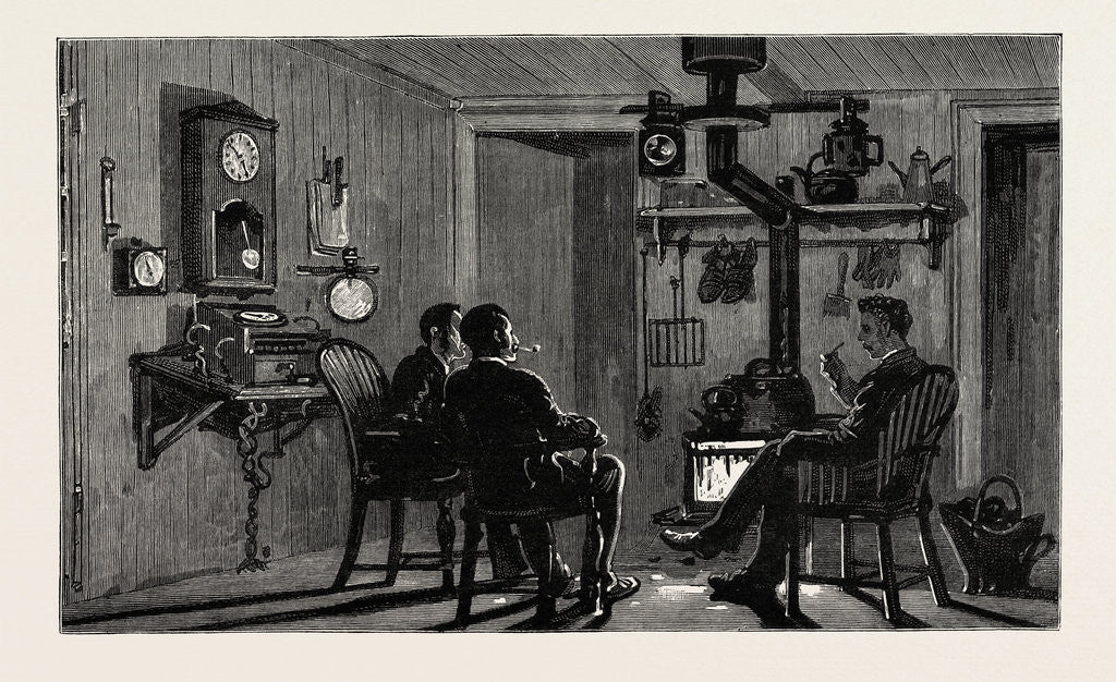 Detail of A Day at the Observatory on the Summit of Ben Nevis: The Interior of the Observatory by Anonymous