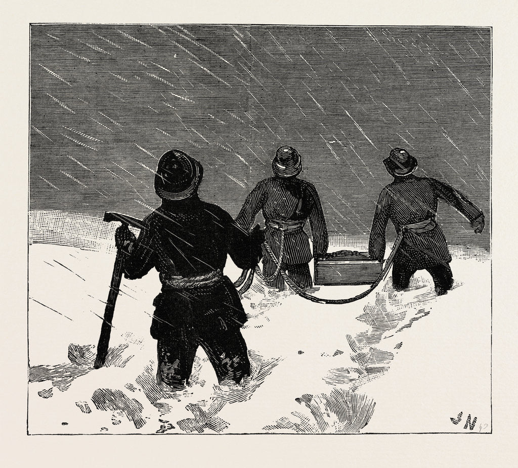 Detail of A Day at the Observatory on the Summit of Ben Nevis: Now Then Don't Fall Over Both at Once. by Anonymous