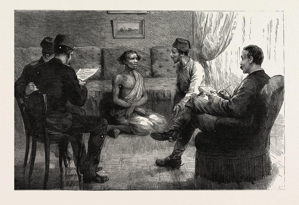 Detail of The Rebellion in the Soudan: General Sartorius Examining at Suakim a Messenger Who Had Escaped from Toka Through the Rebel Lines by Anonymous