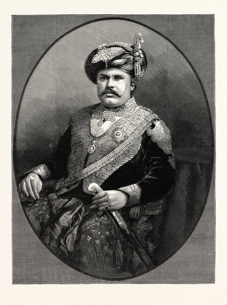 Detail of His Highness the Maharajah Rawul Shree Takhtsingjee K.C.S.I. Thakore Sahib of Bhownugger by Anonymous