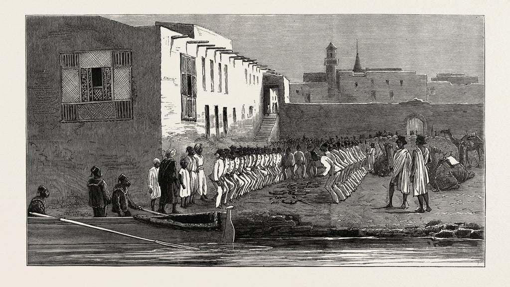 Detail of The Rebellion in the Soudan Egyptian Soldiers Performing a Religious Dance in the Custom House Yard Suakim in Honour of the Visit of Some Native Sheiks January 4th by Anonymous