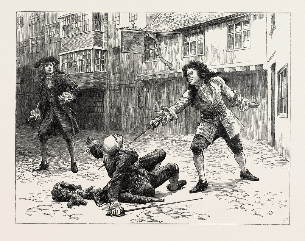 Detail of Dorothy Forster: for Mr. Fenwick Without Waiting for His Adversary to Recover or to Be in a Position to Defend Himself Instantly Ran Him Through the Heart. by Anonymous