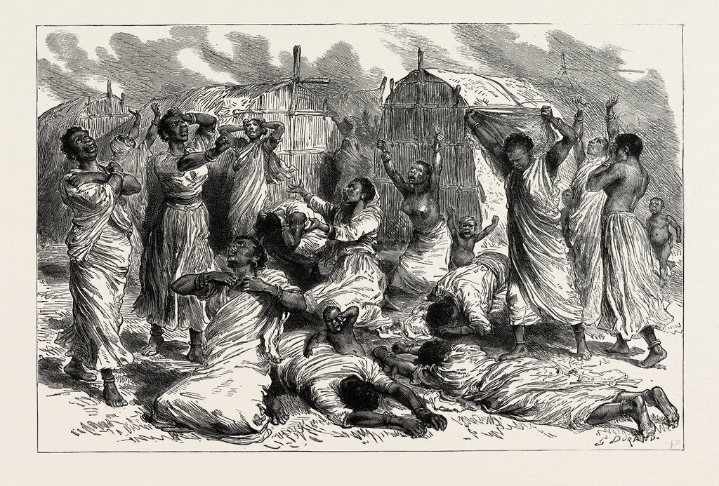 Detail of The Rebellion in the Soudan: Women Bewailing the Garrison of Sinkat in the Streets of Suakim by Anonymous