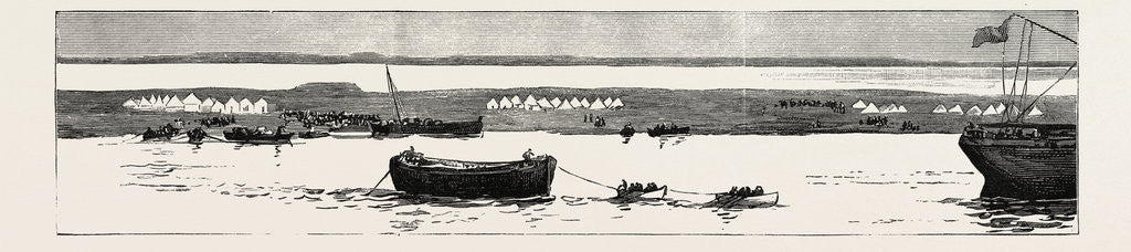 Detail of The Rebellion in the Soudan with Baker Pasha's Expedition to Relieve Tokar: General View of Trinkitat the Place of Disembarkation for the Expedition to Relieve Tokar by Anonymous