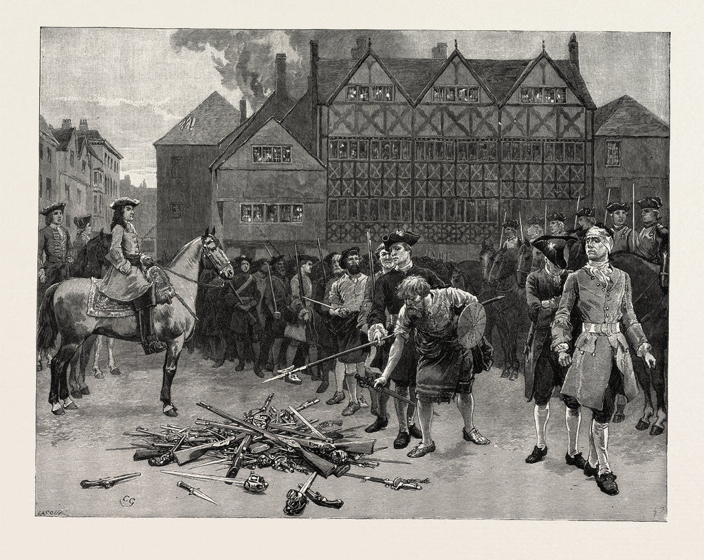 Detail of Dorothy Forster: All Being Presently Drawn Up in the Market-Place They Were Told to Lay Down Their Arms. by Anonymous