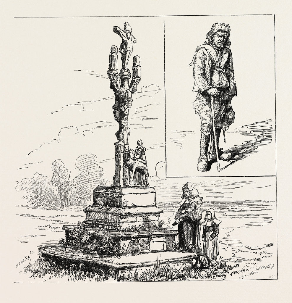 Detail of An American Art Colony in Southern Brittany: Calvary at Nizon by Anonymous