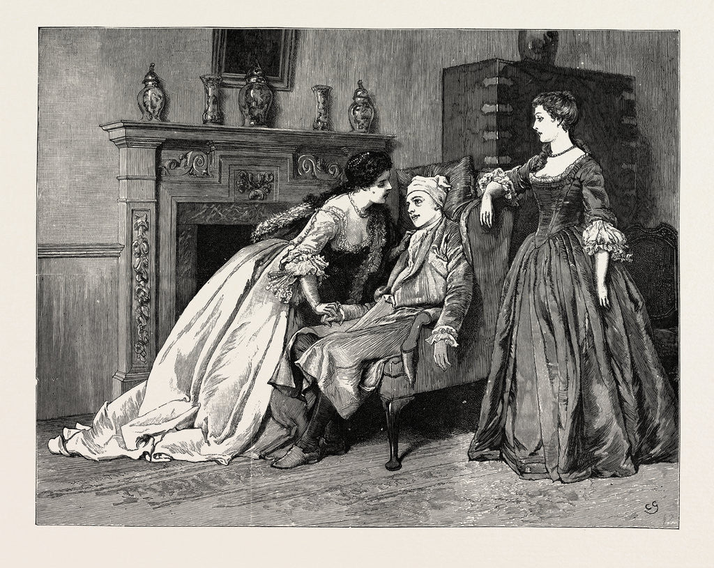 Detail of Dorothy Forster: She Saluted Me with Great Politeness and Frank (Whom She Kissed) with Peculiar Tenderness. by Anonymous