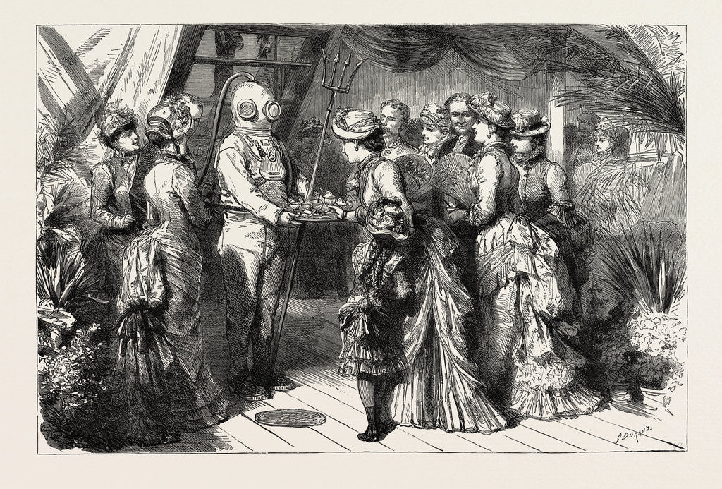 Detail of An Afternoon Party on Board H.M.S. Audacious at Hong Kong by Anonymous