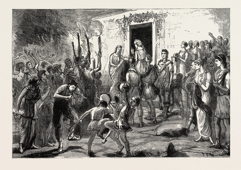 Detail of The Marriage Procession Pompeii by Anonymous