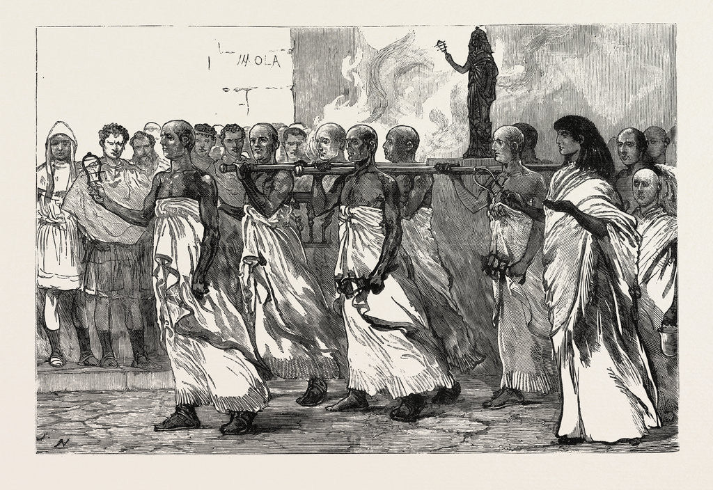 Detail of The Procession of the Goddess Isis Pompeii by Anonymous